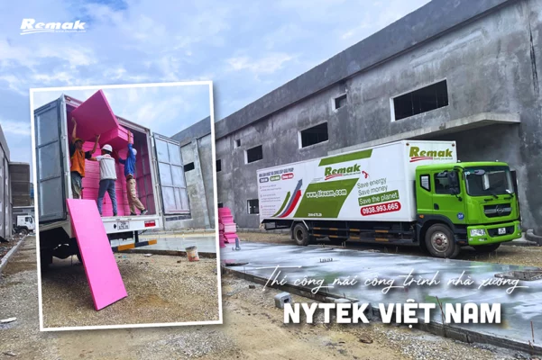 Xốp cách nhiệt Remak® XPS được sử dụng để cách nhiệt mái nhà xưởng tại công ty Nytek Việt Nam