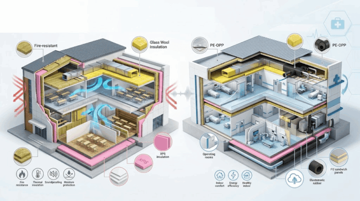 Vật liệu cách âm cách nhiệt cho trường học, bệnh viện